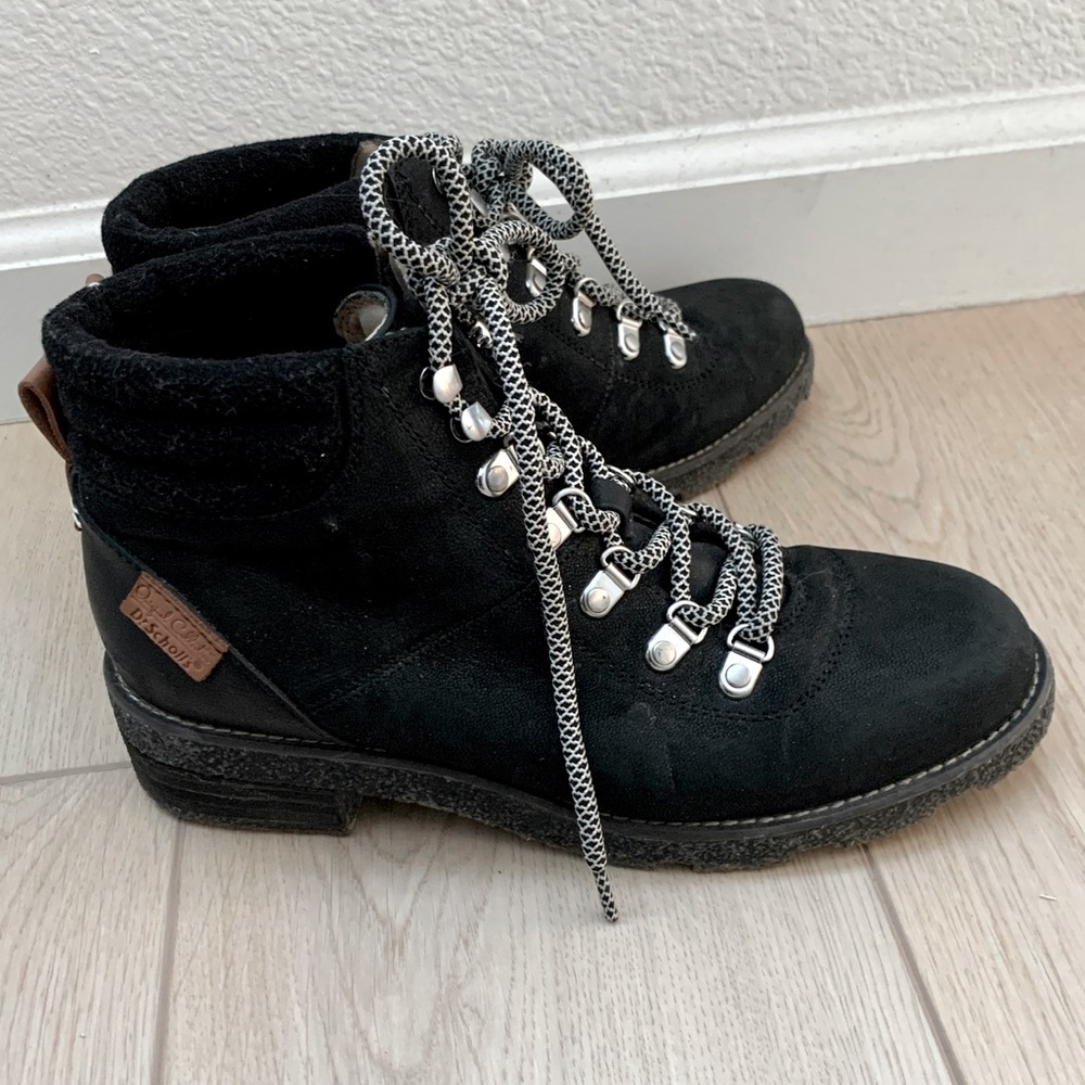 Dr. Scholl’s Tristan Hiking Boots Low Heel Black with Contrast Laces Ankle Boots - Picture 2 of 11